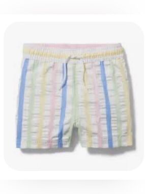 Janie and Jack Seersucker Rainbow Stripe Swim Trunks